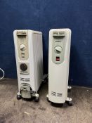 TWO OIL-FILLED RADIATORS, one by DeLonghi (heat damage to paintwork) and the other by Supawarm (both