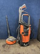 A VAX POWER WASH 2 COMPLETE PRESSURE WASHER with lance, one nozzle and patio head with extension (