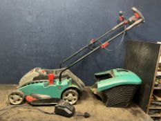 A BOSCH ROTAK 37 Li ERGOFLEX CORDLESS LAWN MOWER with grassbox, one 36V battery and charger (PAT