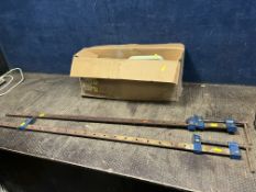 TWO RECORD 120cm SASH CRAMPS along with a Stanley Bridges drill stand in original box (3)