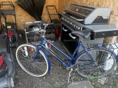 A RALEIGH BLUE LADIES BICYCLE, with a 21 inch frame and Brooks padded saddle, condition report: