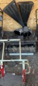 A COUNTAX RIDE ON LAWNMOWER CHIPPER / SHREDDER ATTACHMENT, an aerator attachment, and other rear