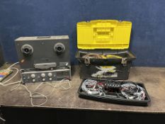 A REVOX B77 Mk2 REEL TO REEL RECORDER (UNTESTED, no plug), a cabled remote control and a toolbox
