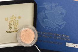 THE ROYAL MINT - 2005 UNITED KINGDOM GOLD PROOF SOVEREIGN, struck in 22ct gold, obverse designer: