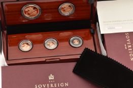 THE ROYAL MINT 2018 GOLD SOVEREIGN FIVE COIN COLLECTION consisting of a quarter-sovereign, half-