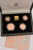 THE ROYAL MINT - THE 2000 UNITED KINGDOM GOLD PROOF FOUR-COIN SOVEREIGN COLLECTION, consisting of