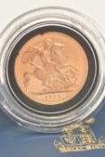 THE ROYAL MINT - 1979 GOLD PROOF SOVEREIGN COIN, struck in 22ct gold, in excellent condition with