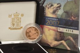 THE ROYAL MINT - THE 2007 UNITED KINGDOM GOLD PROOF SOVEREIGN, struck in 22ct gold, obverse