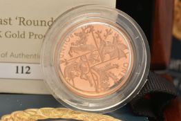 THE ROYAL MINT - THE LAST 'ROUND POUND' 2016 UK GOLD PROOF ONE POUND COIN, struck in 22ct gold, 19.