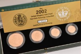 THE ROYAL MINT - THE 2002 UNITED KINGDOM GOLD PROOF FOUR-COIN SOVEREIGN COLLECTION, consisting of
