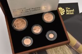THE ROYAL MINT - THE 2009 GOLD PROOF SOVEREIGN FIVE-COIN COLLECTION, consisting of a quarter-