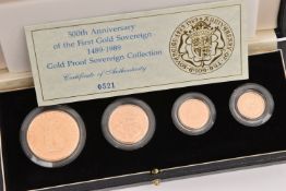 500th ANNIVERSARY OF THE FIRST GOLD SOVEREIGN 1489-1989 GOLD PROOF SOVEREIGN COLLECTION by The Royal