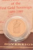 THE ROYAL MINT - THE 1989 500TH ANNIVERSARY OF THE FIRST GOLD SOVEREIGN 1489-1989 SOVEREIGN,