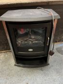 A DIMPLEX MDS20L FIRE EFFECT FAN HEATER, width 53cm, depth 38cm, height 71cm (PAT pass and working)