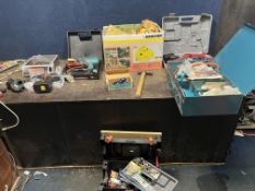 A COLLECTION OF TOOLS, including a Black & Decker jobber, a Challenge cordless drill (PAT pass and