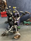 A COLLECTION OF GOLFING EQUIPMENT, including a Ping bag containing Ping K15 irons and driver, an Si3