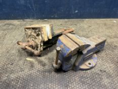TWO RECORD VICES, comprising a No.3 engineering vice and a No.52 woodworking vice with quick