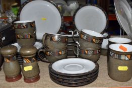 A DENBY 'MARRAKESH' PATTERN DINNER SET consisting of four dinner plates, four starter plates, six