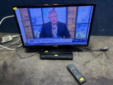 A PANASONIC TX-24C300B 24in TV (no remote) and a Sony DVD player with remote (both PAT pass and