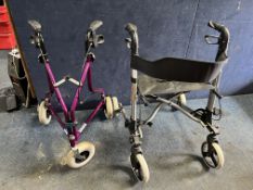 TWO MOBILITY AID ROLLATORS by Roma and Medicare (2)