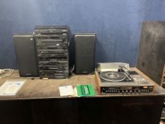 A PIONEER Z370 COMPONENT HI-FI SYSTEM: with amp, CD, tuner, turntable (belt broken), graphic eq (