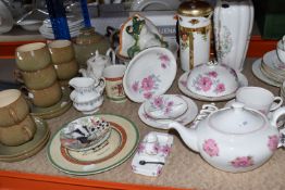 A SELECTION OF MAINLY CERAMIC TEA SETS fifty-two pieces in total including an Adderley Bone China