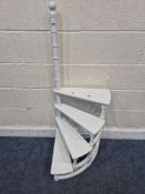 A WHITE PAINTED FOUR STEP LIBRARY STAIRS, height 123cm, condition report: marks, scuffs, other