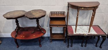 A SELECTION OF OCCASIONAL FURNITURE, to include a nest of three tables, a coffee table, a pair of