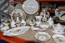 A GROUP OF DECORATIVE HOUSEHOLD CERAMICS to include twelve Royal Crown Derby 'Dauphin' dinner