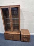 A MODERN WALL UNIT, largest unit width 86cm x depth 48cm x height 177cm x height of base 49cm,