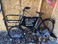 A NEW HODSON VINTAGE GROCERS BIKE, with front basket rack, 21in frame and central display panel