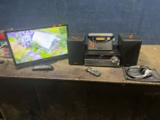 A COLLECTION OF AUDIO VISUAL EQUIPMENT including a Samsung UE22D5003 22in TV with remote, a Sony