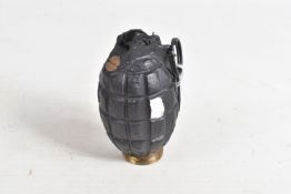 A BRITISH WWI MILLS GRENADE DATED 1916, this is inert, the base is stamped No. 5 MKI 8/16 C.A.V.