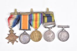 A COLLECTION OF WWI MEDALS AND AN INDIAN GENERAL SERVICE MEDAL, the medals that are mounted are