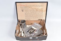 TWO SETS OF MINIATURE WWII MEDALS WITH COLLECTION OF PHOTOGRAPHS AND LETTERS, the medals include the