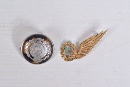 TWO EARLY 20TH CENTURY 9CT GOLD AND SILVER WWII MILITARY BROOCHES, to include a 9ct gold RAF Air