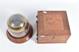 VINTAGE RAF P8 NAVIGATOR'S COMPASS AND VINTAGE CASE VOLT METER, the P8 compass is mounted on a