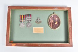 A VICTORIAN PAIR OF MEDALS CONSISTING OF A TWO BAR INDIAN GENERAL SERVICE MEDAL AND A THREE CLASP