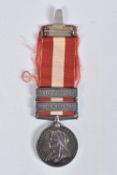A VICTORIAN TWO CLASP CANADIAN GERNERAL SERVICE MEDAL, this medal has a swivel suspender and the