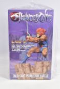 A BOXED HARD HERO WARNER BROS THUNDERCATS LION-O 14 COLD CAST PORCELAIN STATUE, boxed opened from
