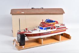 A NIKKO PLASTIC RADIO CONTROL BOAT 'Christina', No.RB-1905N, not tested, 1/25 scale, length