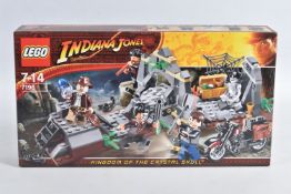 A SEALED BOXED LEGO INDIANA JONES KINGDOM OF THE CRYSTAL SKULL, reference 7196, perforated panels as