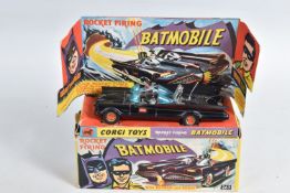 A BOXED CORGI TOYS BATMOBILE, No.267, earlier version with gloss black body, red Bat logo to