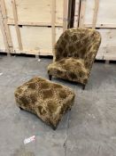 A DONGHIA BROWN / GOLD ARMCHAIR, with distinctive patterned fabric, width 80cm x depth 92cm x height