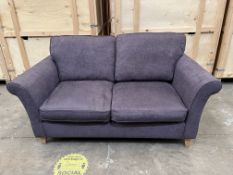 A JOHN LEWIS PURPLE UPHOLSTERED TWO-PIECE SUITE, width 178cm x depth 93cm x height 96cm, condition