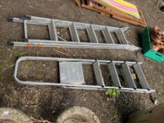 TWO ALUMINIUM STEP LADDERS, the tallest being 171cm high