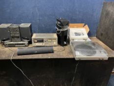 A COLLECTION OF AUDIO VISUAL EQUIPMENT (ALL UNTESTED) including a JVC hi fi, Ferguson CD player,