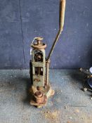 A VINTAGE CAST IRON DIE PRESS (spares or repairs) total height 75cm, Condition Report: rusty and