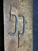 TWO LARGE RECORD G CLAMPS, comprising a 12in and a 10in (2)