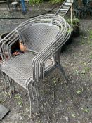 A SET OF FOUR MODERN METAL GARDEN CHAIRS